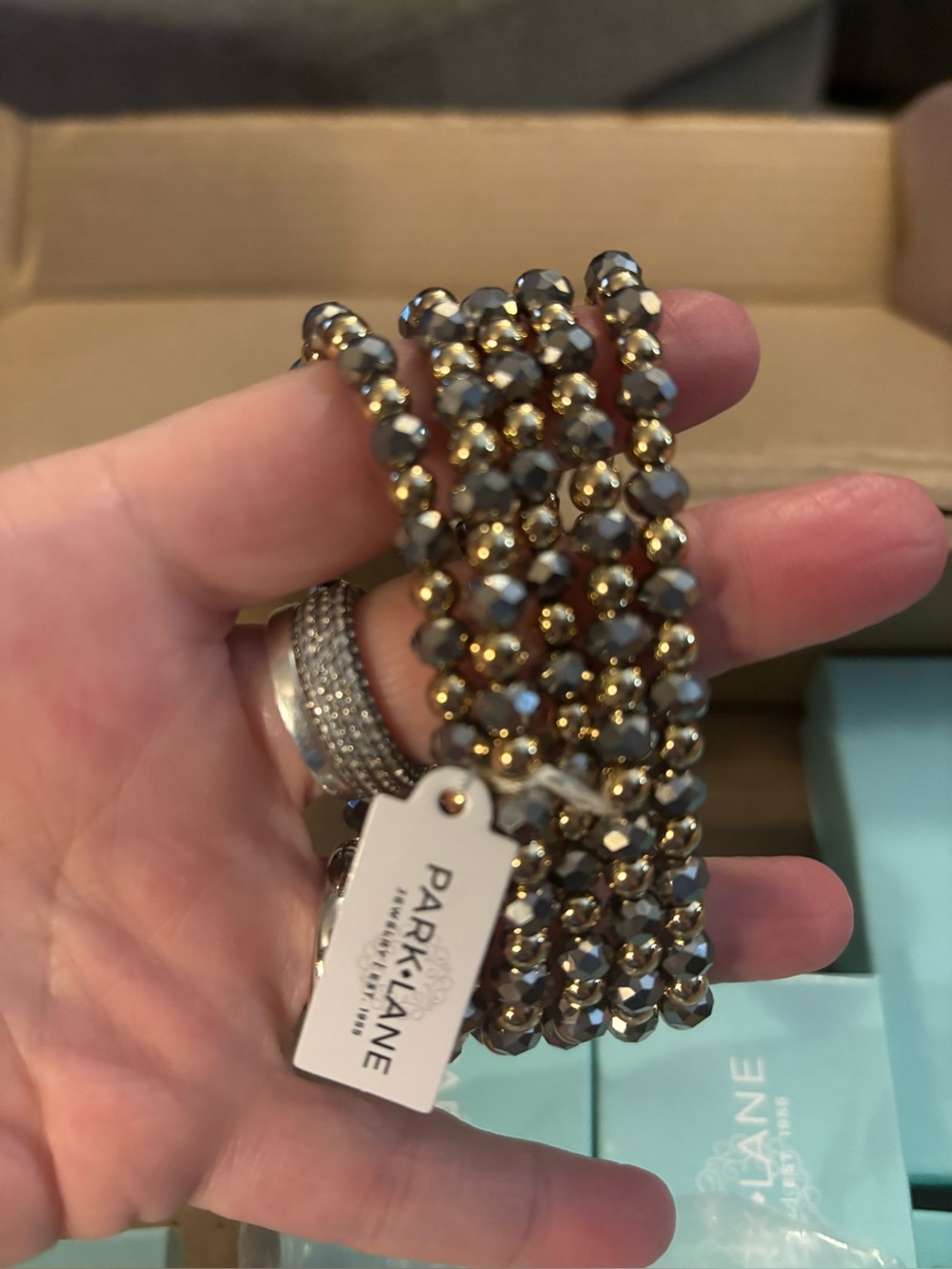 Park Lane Gold and Hematite Beaded Stretch Bracelet Set